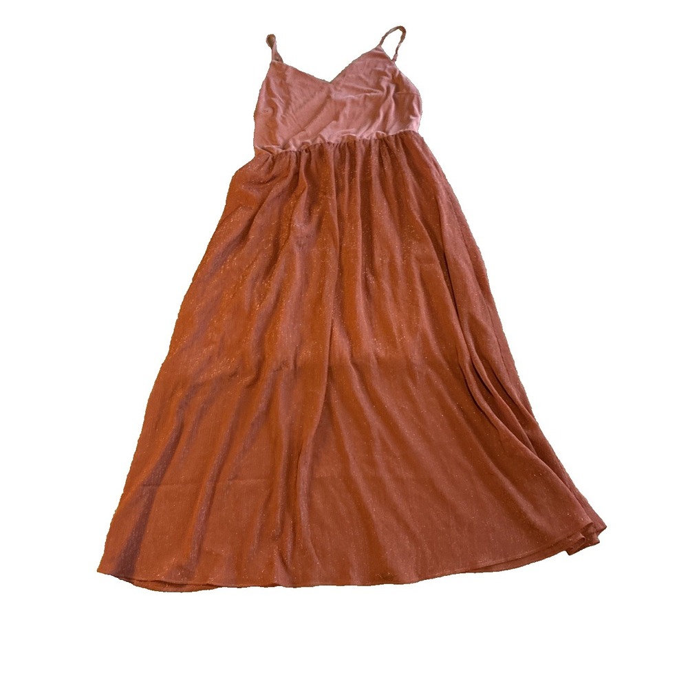 Women's Dress Large Rust Orange Maxi Dress Sunset Aesthetic Boho Beachy Coastal